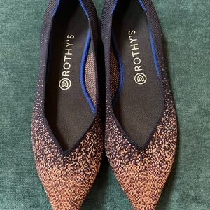 Rothy's Black and Tan Knit Flats